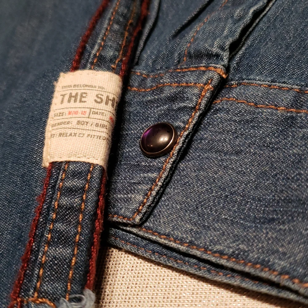 JOE'S Long Sleeve Distressed Denim Snap Button Up Shirt NEW Big Kids M (10/12)